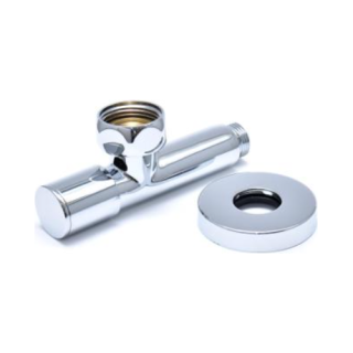 Вентиль запорный угловой Luxon ZZ 5101SCH1004 1х1/2 г/ш с отражателем  для п/с(кор.20пар)